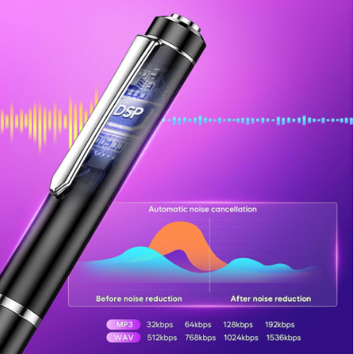 Professional Digital Voice Recorder Pen 64GB HD Audio Recording